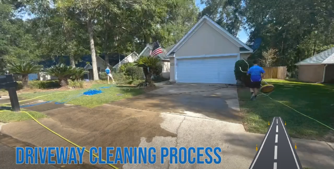 Driveway cleaning process cover