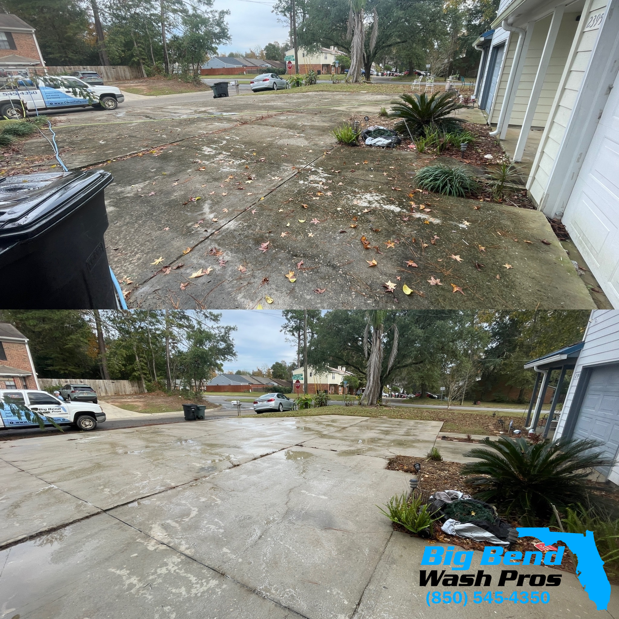 Top Quality Driveway and House Soft Washing Performed in Tallahassee, FL